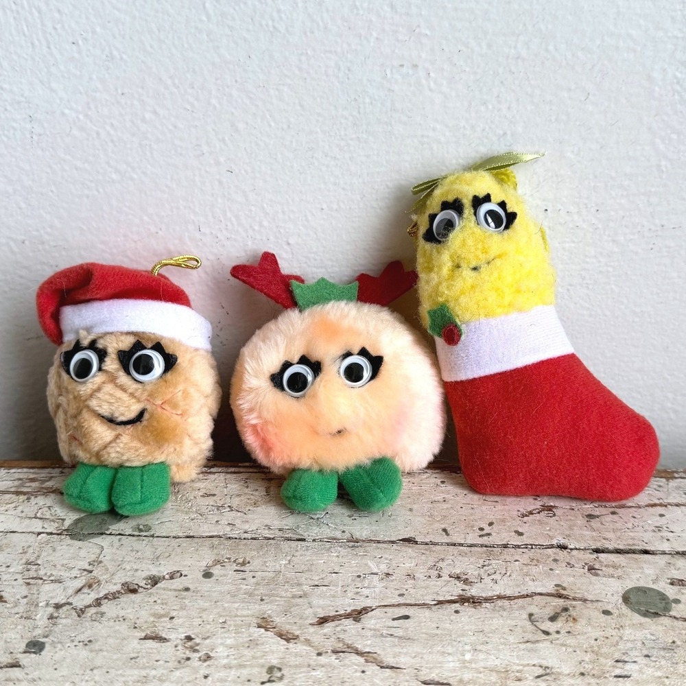 Del Monte Christmas Country YUMKINS Ornaments Plush Christmas Ornaments Lot 3